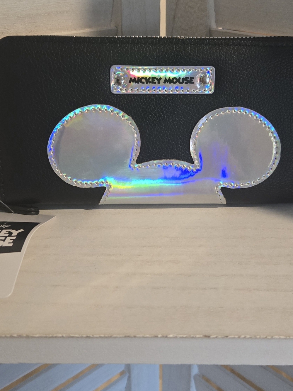 Disney Black Wallet with Holographic Mickey Accent